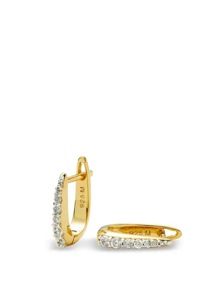 Missoma Pave Claw Huggie Earrings 18kt gold
