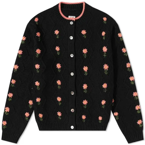 Bennett Knitted Cardigan With Flowers