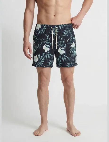 Jack & Jones Floral Seersucker Swimming Shorts Black