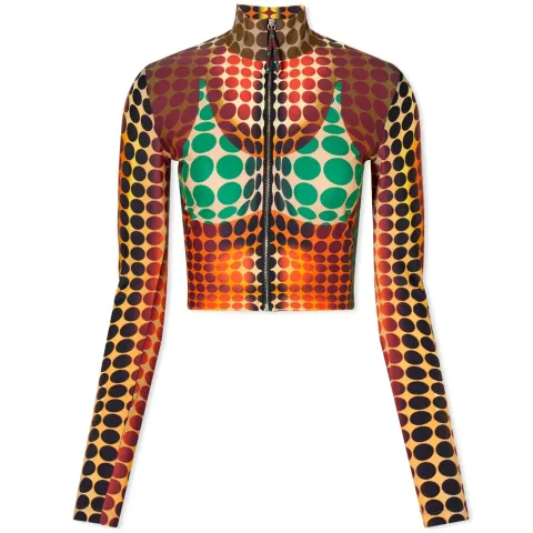 Cyber Print High Neck Top