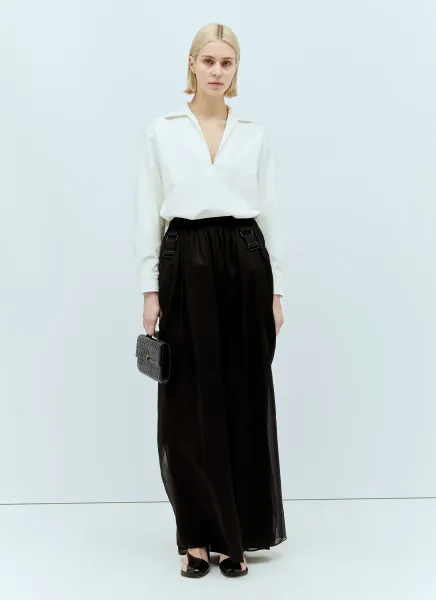Silk Chiffon Maxi Skirt