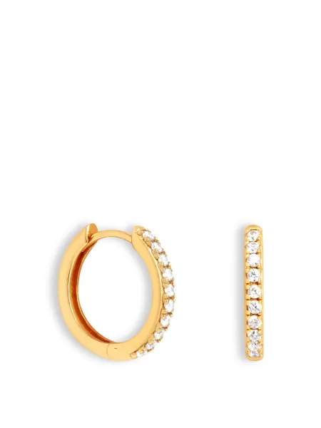 Astrid & Miyu Essential Crystal Small Hoops 18kt Gold