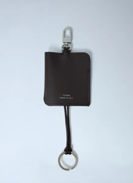 Polished Leather Logo Keyring