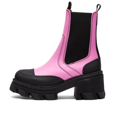 Cleated Heeled Mid Chelsea Boot