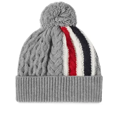 Aran Tricolor Wool Cable Hat