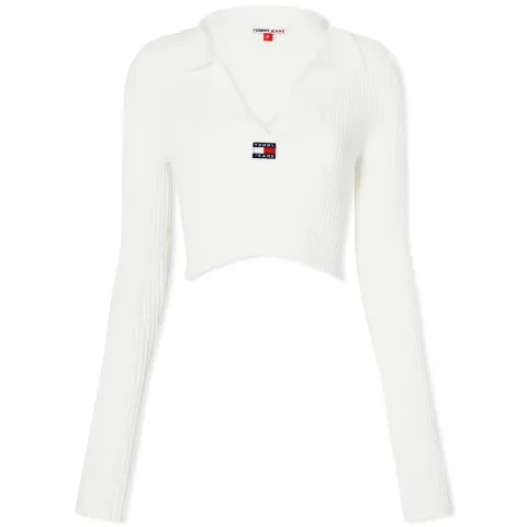 Xs Badge Rib Collar Cropped Jumper