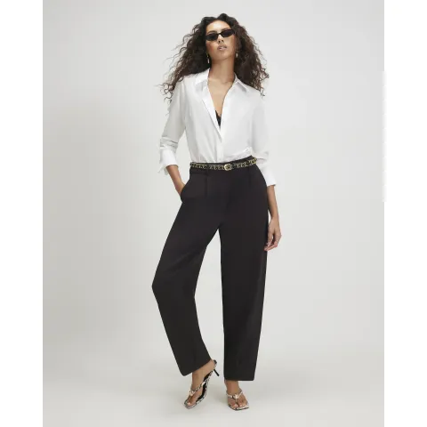 River Island Pleat Barrel Leg Trousers