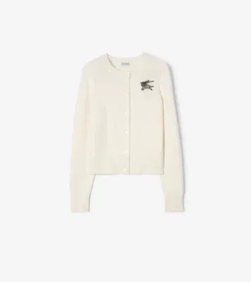 Knight Wool Cashmere Cardigan in Ceramic white