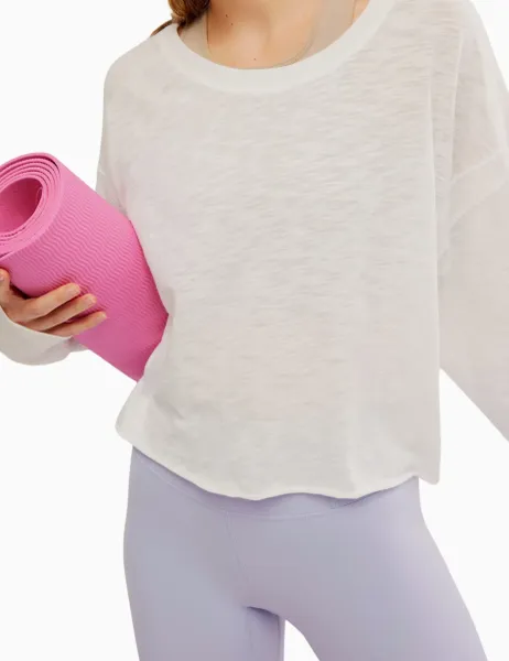 My Time Layer Cotton Rich Relaxed Top White