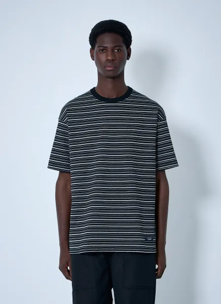 Striped Logo Motif T-Shirt