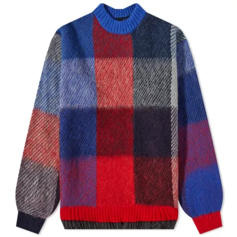 Plaid Crew Knit