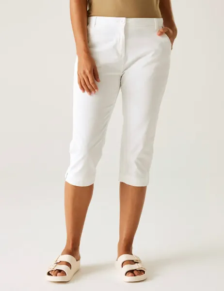 Regatta Bayletta Cotton Rich Casual Capri Shorts White
