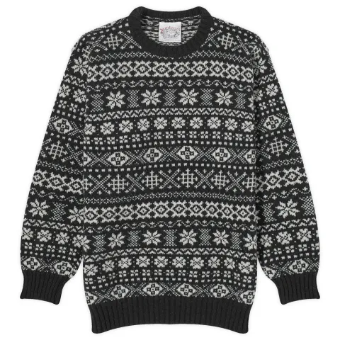Jamieson's of Shetland Snowflake Fair Isle Crew Knit