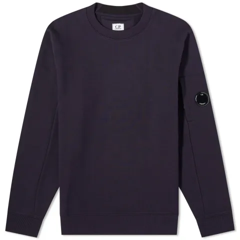 Diagonal Fleece Lens Crew Sweat