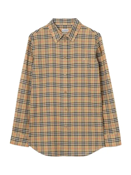 Women Classic Check Shirt Sand