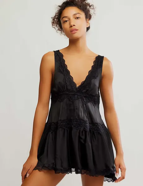 In This Groove Slip Dress Black