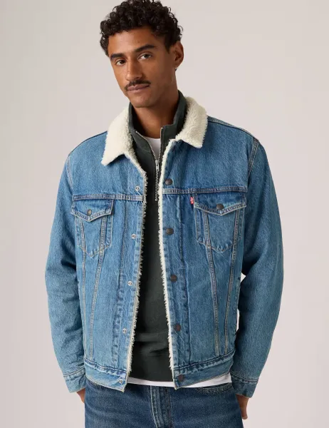 Levi's Levi's Sherpa Lined Denim Trucker Jacket Blue Mix