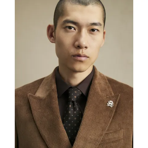 River Island Geometric Jacquard Crest Tie