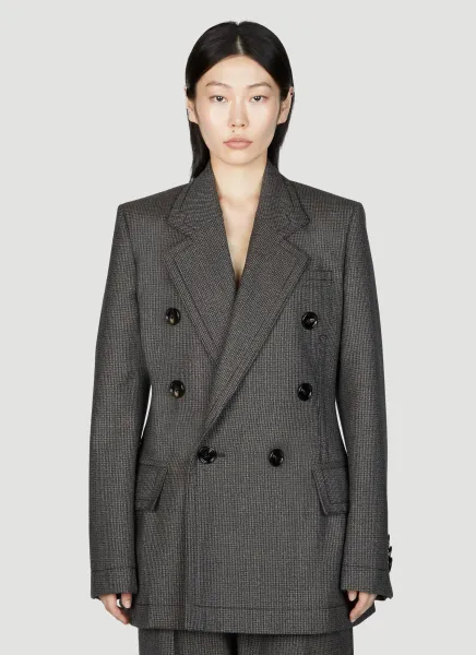 Houdstooth Wool Blazer