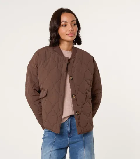 Women's Brown Quilted Jacket
