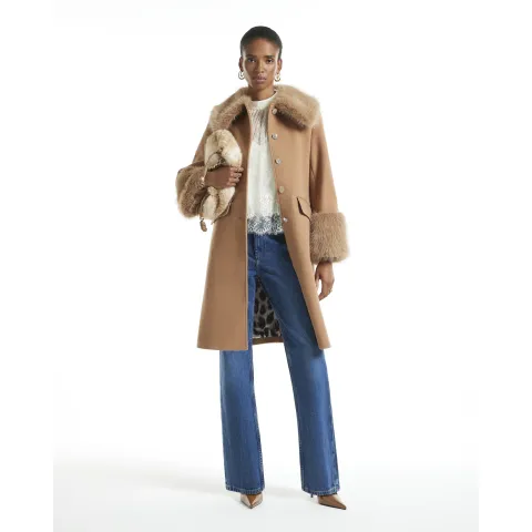 River Island Faux Fur Trim Coat
