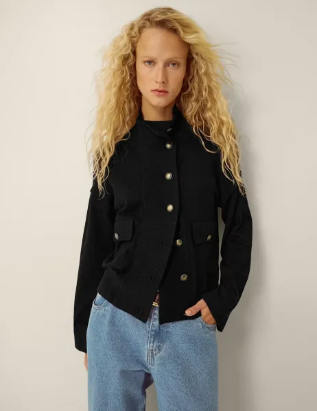 Monsoon Funnel Neck Bomber Cardigan