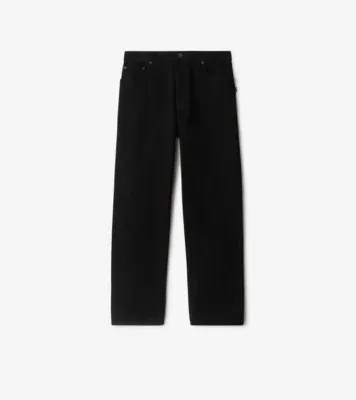 Loose Jeans in Black - Men, Cotton