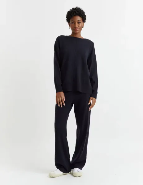Wool Rich with Cashmere Relaxed Jumper Navy