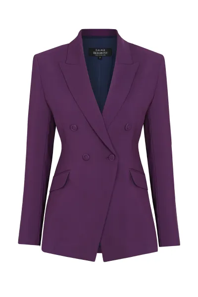 Imogen Jacket in Aubergine Wool Faille