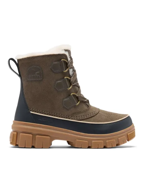 Sorel Suede Torino Lace Up Snow Boots Khaki Mix