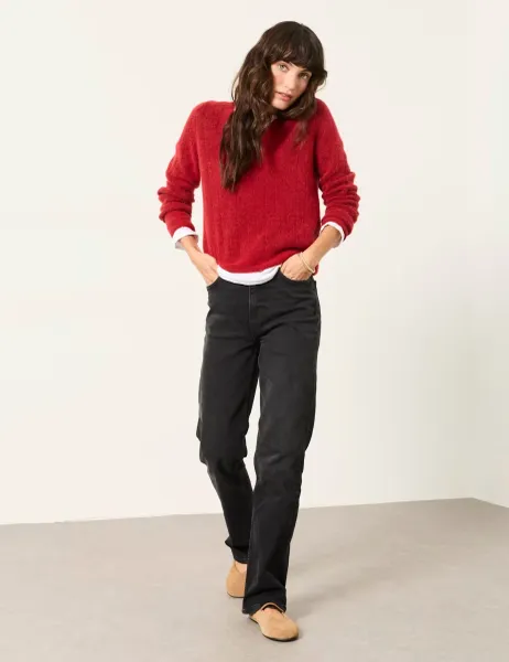 FatFace Mid Rise Straight Leg Jeans Black