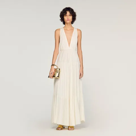 Pleated maxi dress