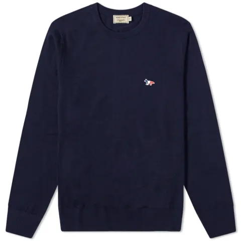 Maison Kitsuné Tricolour Fox Patch Crew Knit