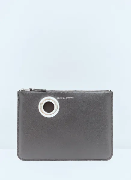 Silver Eyelet Pouch