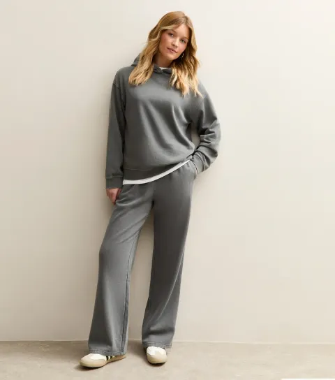 Women's Dark Grey Wide Leg Joggers