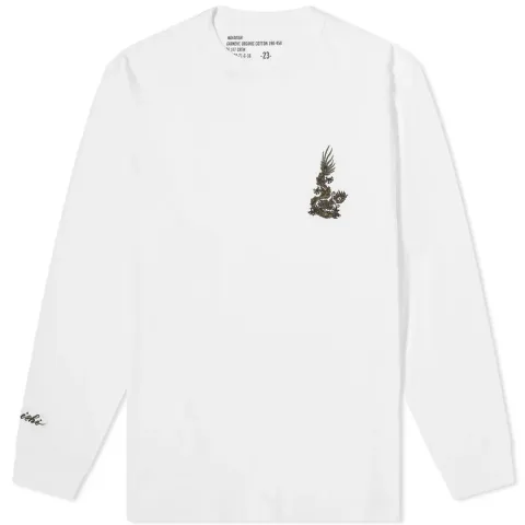 Long Sleeve Embroidered Dragon Tee