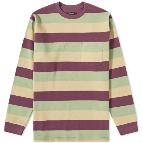 Long Sleeve Stripe Pocket T-Shirt