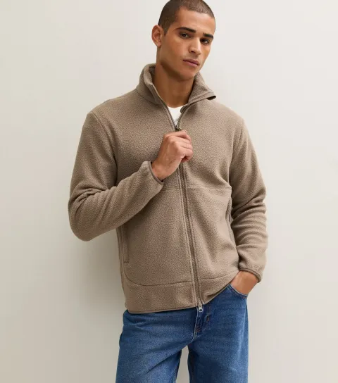 Jack & Jones Men's Stone Fleece Long Sleeve Jacket