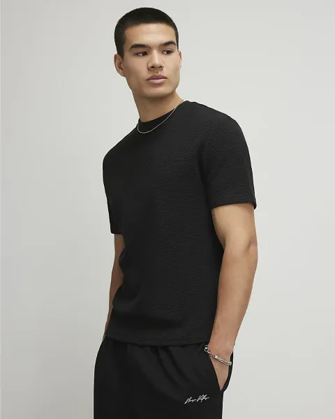 River Island Slim Fit Cotton Textured T-Shirt