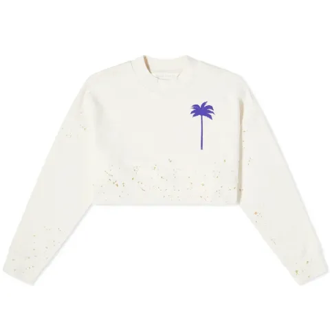 Painted Cropped Crew Neck Sweat