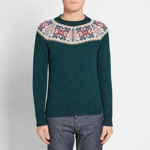 Jamieson's of Shetland Fair Isle Yoke Crew