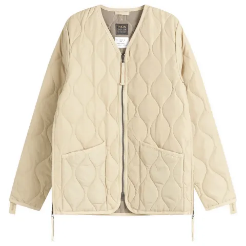 Military Zip V-Neck Down Jacket