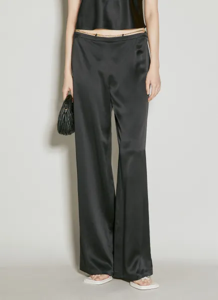 Nameplate Chain-Belt Pants