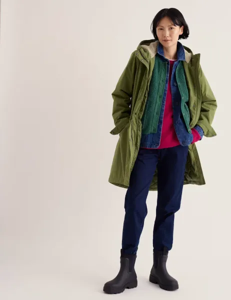 Seasalt Cornwall Cotton Rich Waterproof Hooded Parka Raincoat