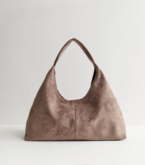 Mink Faux Suede Soft Hobo Shoulder Bag Vegan