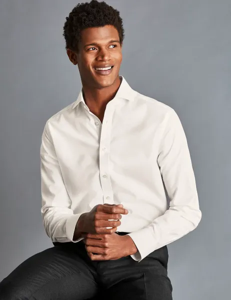 Charles Tyrwhitt Slim Fit Non Iron Pure Cotton Twill Shirt Neutral