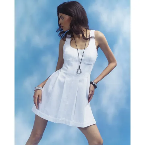 River Island Denim Sleeveless Seamed Mini Dress