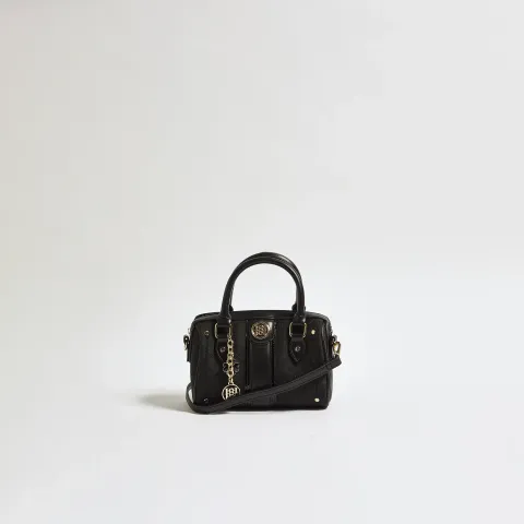 River Island Monogram Stripe Crossbody Bowler Bag