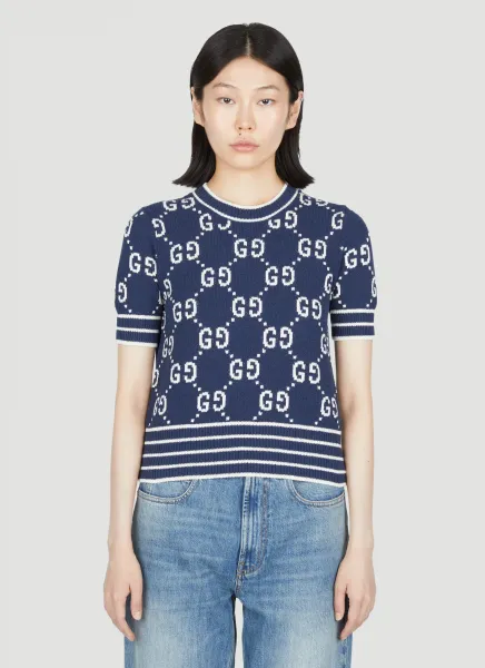 GG Jacquard Short Sleeve Top