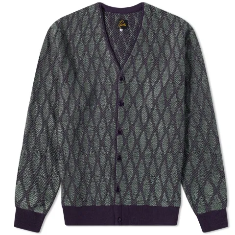 V Neck Wave Stripe Cardigan